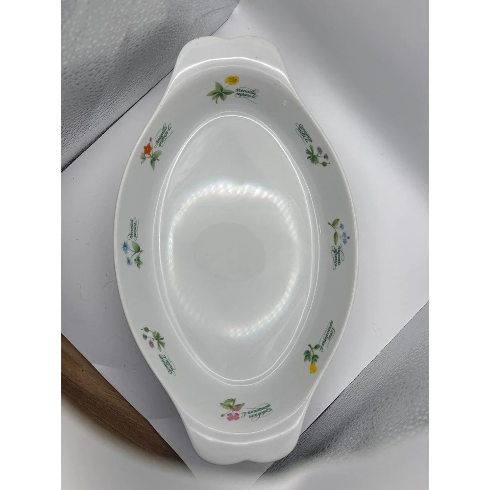 VTG Anchor Hocking Au Gratin Dish Floral Oven/Micro Safe Japan 7.5in Cottagecore
